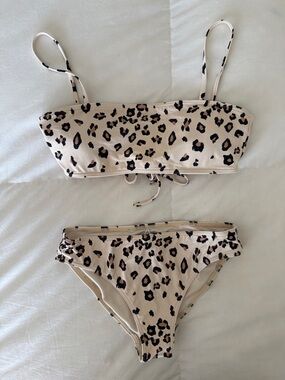 O'Neill Beige and Black Leopard Print Bikini